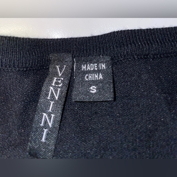 NWOT Venini Elegant Shiny Beaded Fancy Black Sweater size Small - Picture 8 of 10